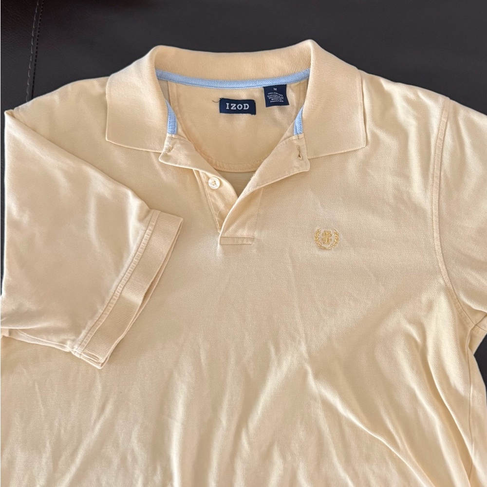 Izod Pastel Yellow Polo Shirt Classic Style